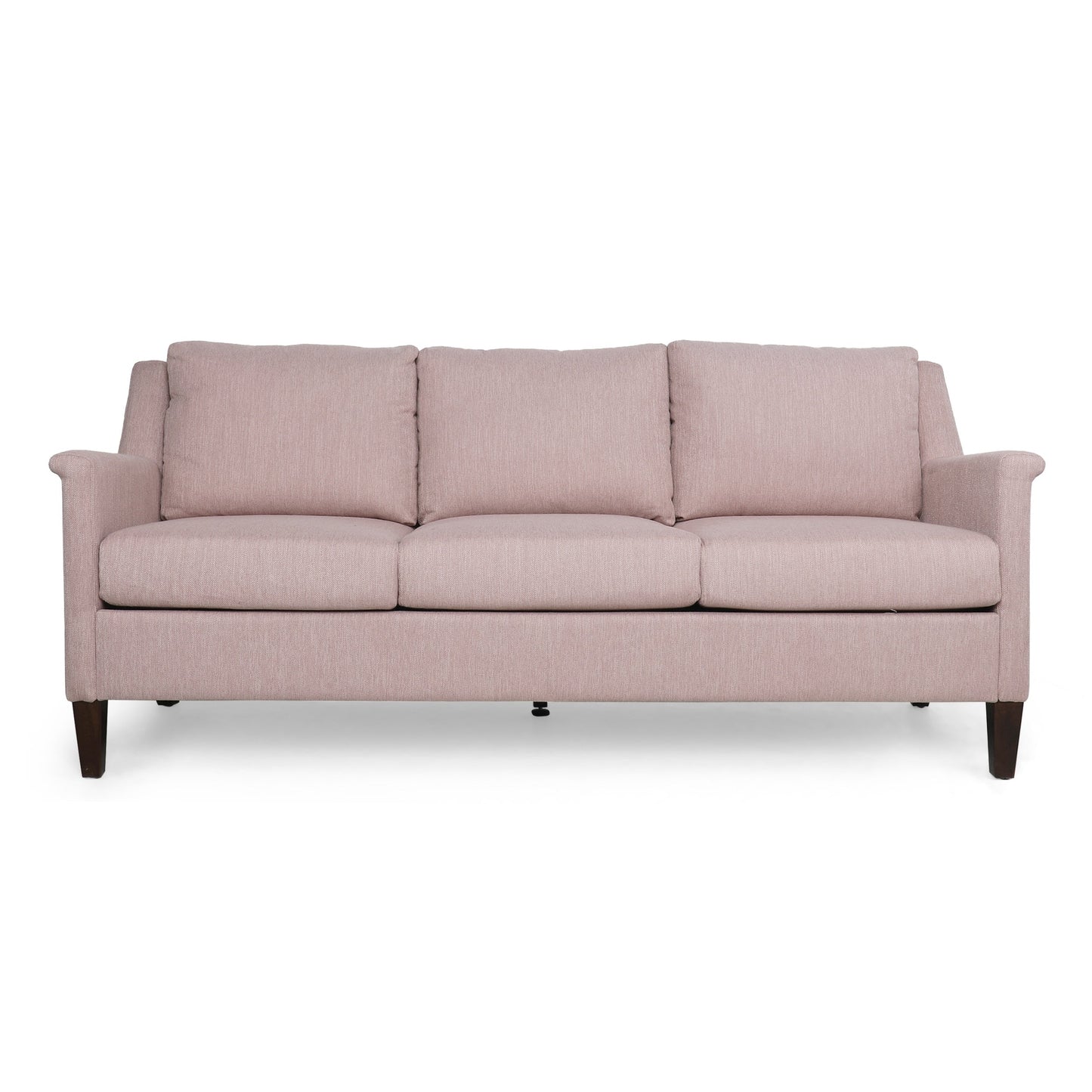 Light Pink 3-seater Sofa with Birch Wood Legs and Plush Seating