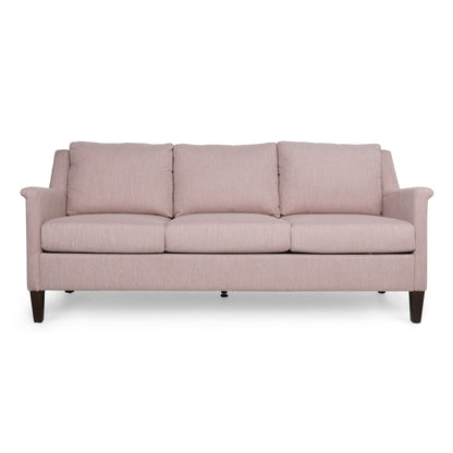 Light Pink 3-seater Sofa with Birch Wood Legs and Plush Seating