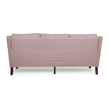 Light Pink 3-seater Sofa with Birch Wood Legs and Plush Seating