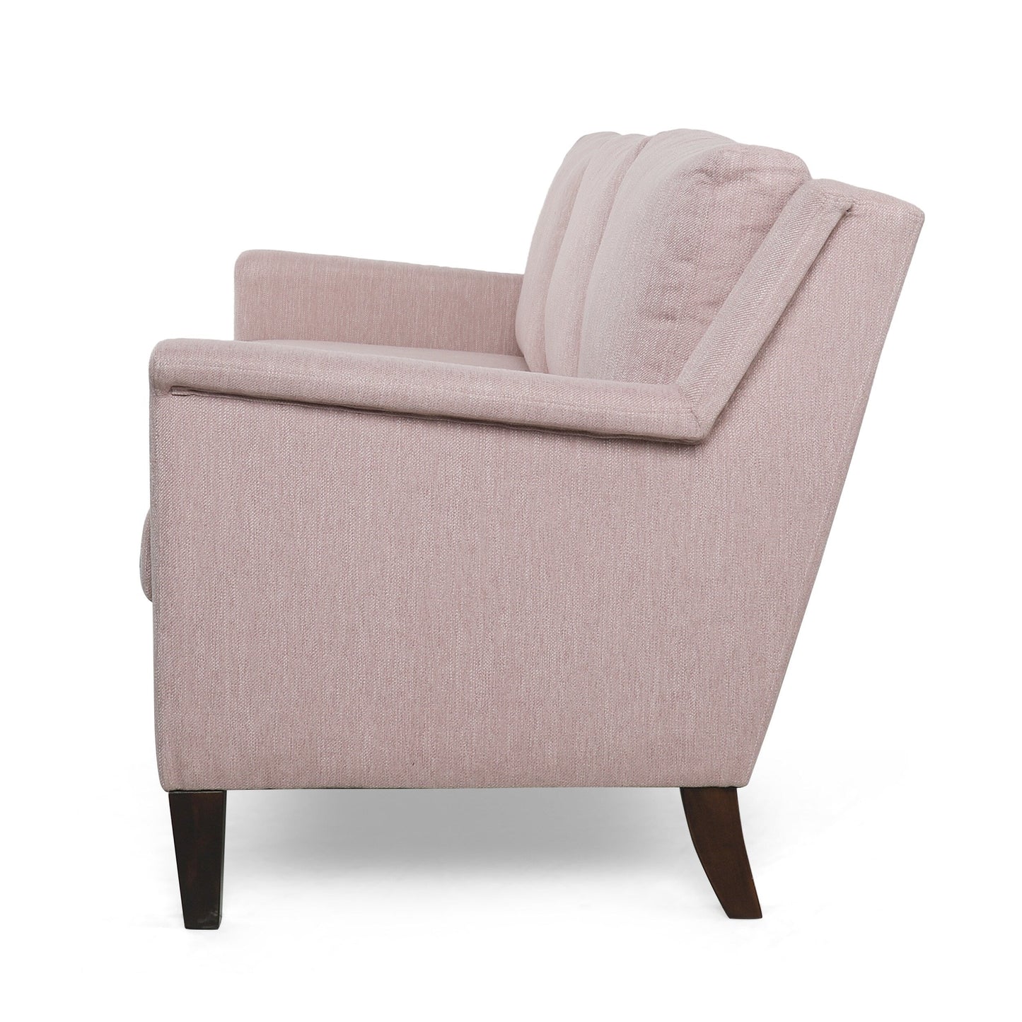 Light Pink 3-seater Sofa with Birch Wood Legs and Plush Seating