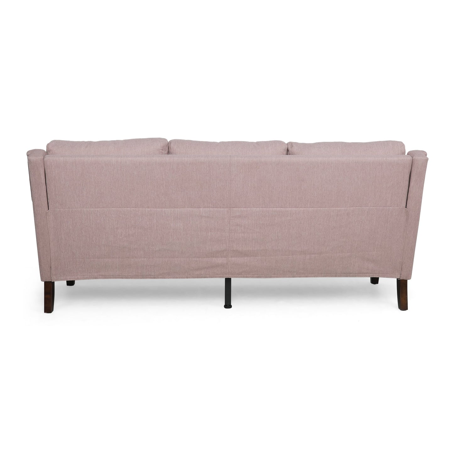 Light Pink Modern 76.5 3-seater Sofa with Birch Wood Legs and Plush Seating for Living Room