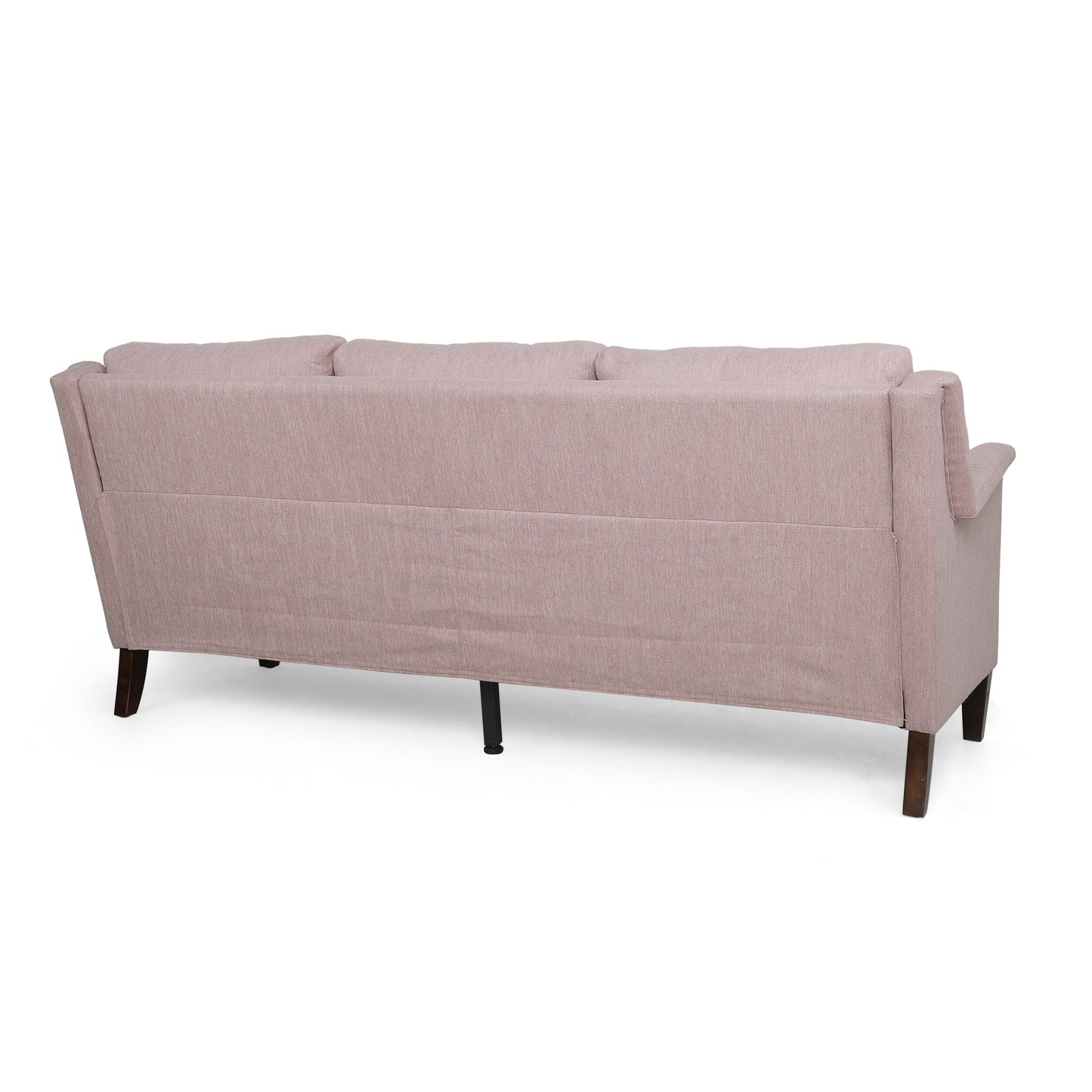 Light Pink Modern 76.5 3-seater Sofa with Birch Wood Legs and Plush Seating for Living Room