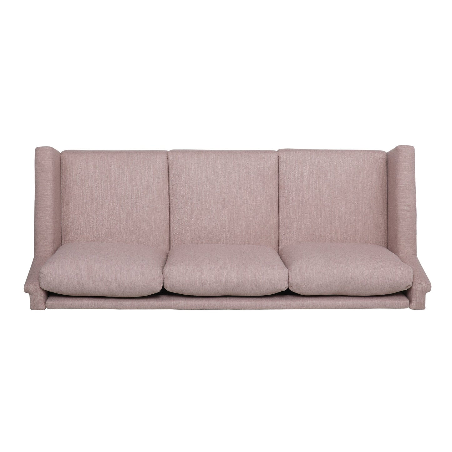 Light Pink Modern 76.5 3-seater Sofa with Birch Wood Legs and Plush Seating for Living Room