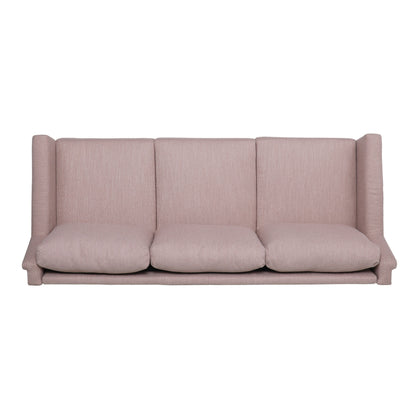 Light Pink Modern 76.5 3-seater Sofa with Birch Wood Legs and Plush Seating for Living Room
