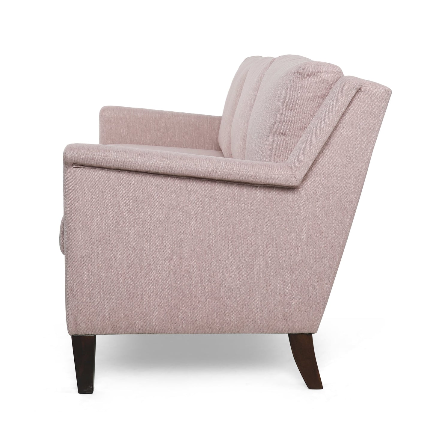 Light Pink Modern 76.5 3-seater Sofa with Birch Wood Legs and Plush Seating for Living Room