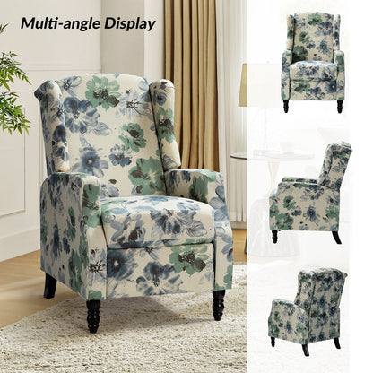 Damaris Mid-Century Modern Manual Pushback Recliner with Wingback Design by HULALA HOME