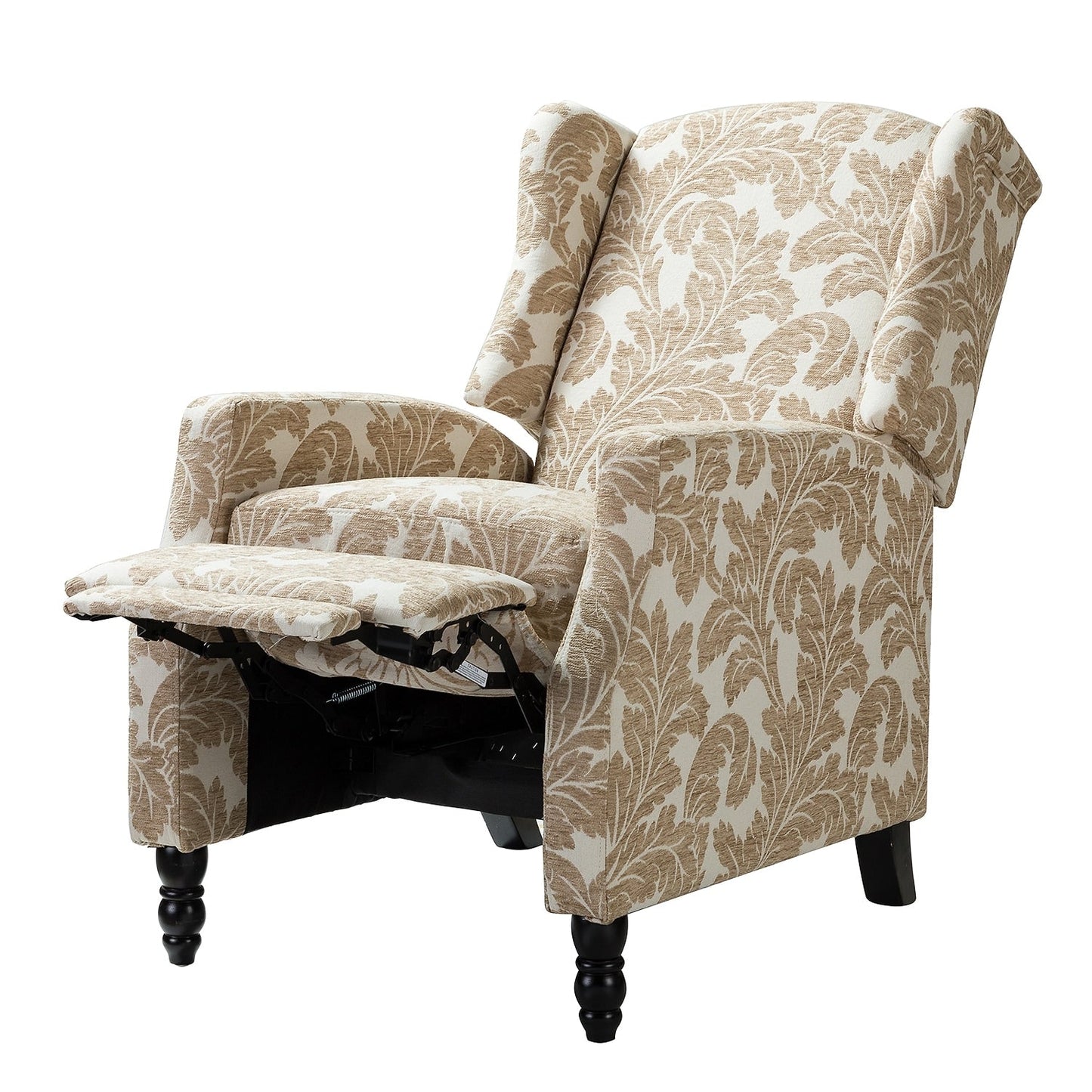 Damaris Mid-Century Modern Manual Pushback Recliner with Wingback Design by HULALA HOME