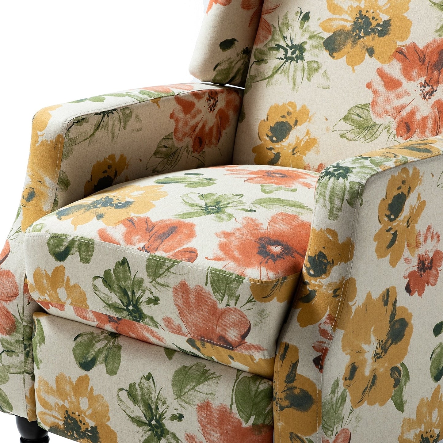 Damaris Mid-Century Modern Manual Pushback Recliner with Wingback Design by HULALA HOME