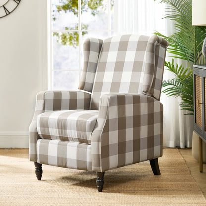 Damaris Mid-Century Modern Manual Pushback Recliner with Wingback Design by HULALA HOME