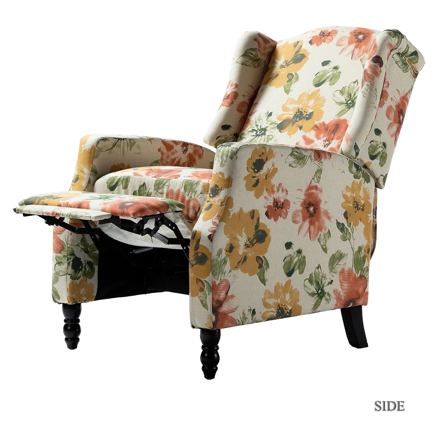 Damaris Mid-Century Modern Manual Pushback Recliner with Wingback Design by HULALA HOME