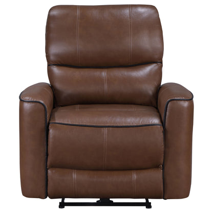 Lima Power Recliner Chair, Brown Faux Leather, USB Port, Foam Cushions