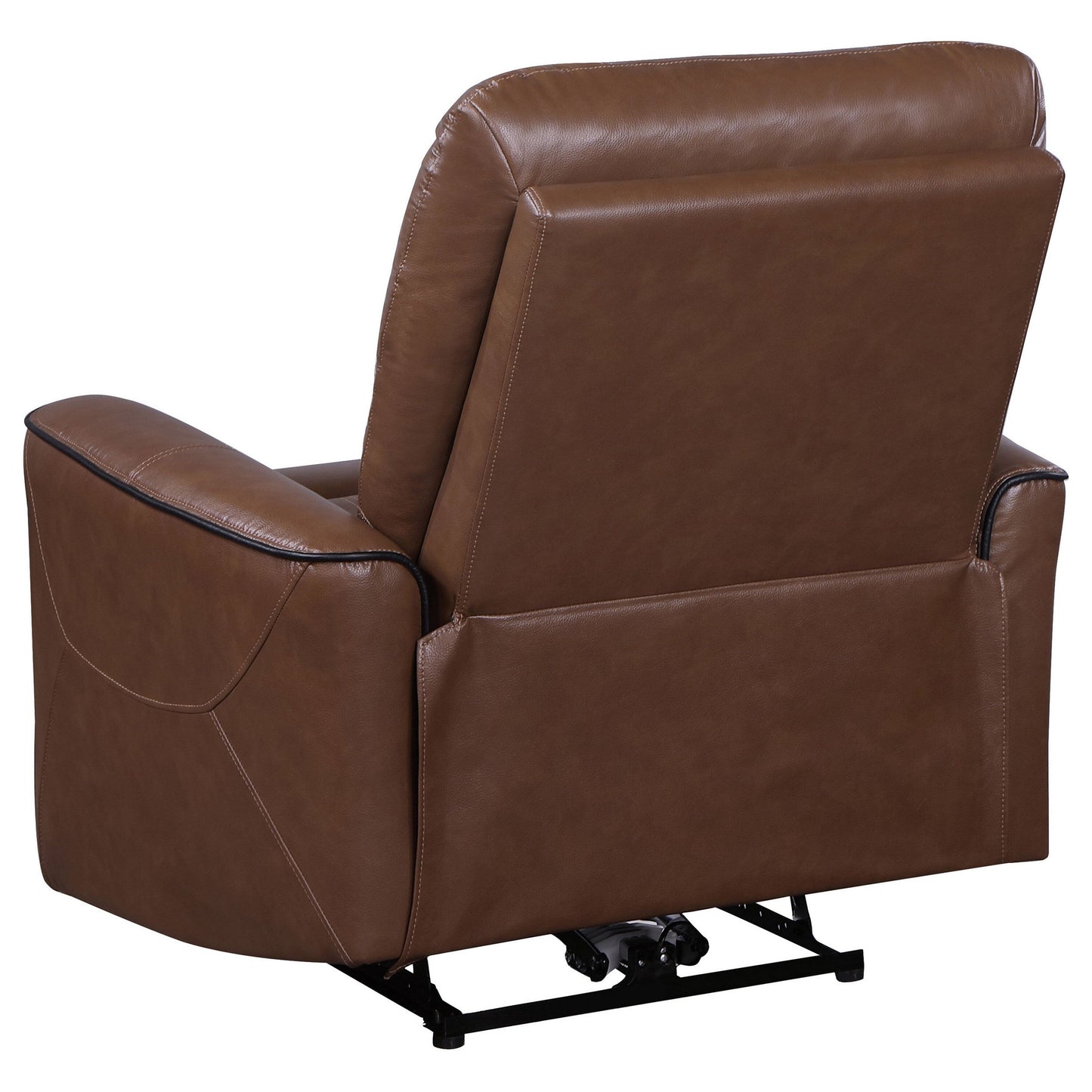 Lima Power Recliner Chair, Brown Faux Leather, USB Port, Foam Cushions
