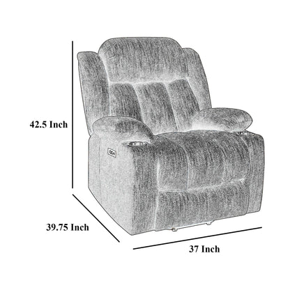 Limi Power Lift Recliner Chair, Light Gray, USB Port, Cupholders
