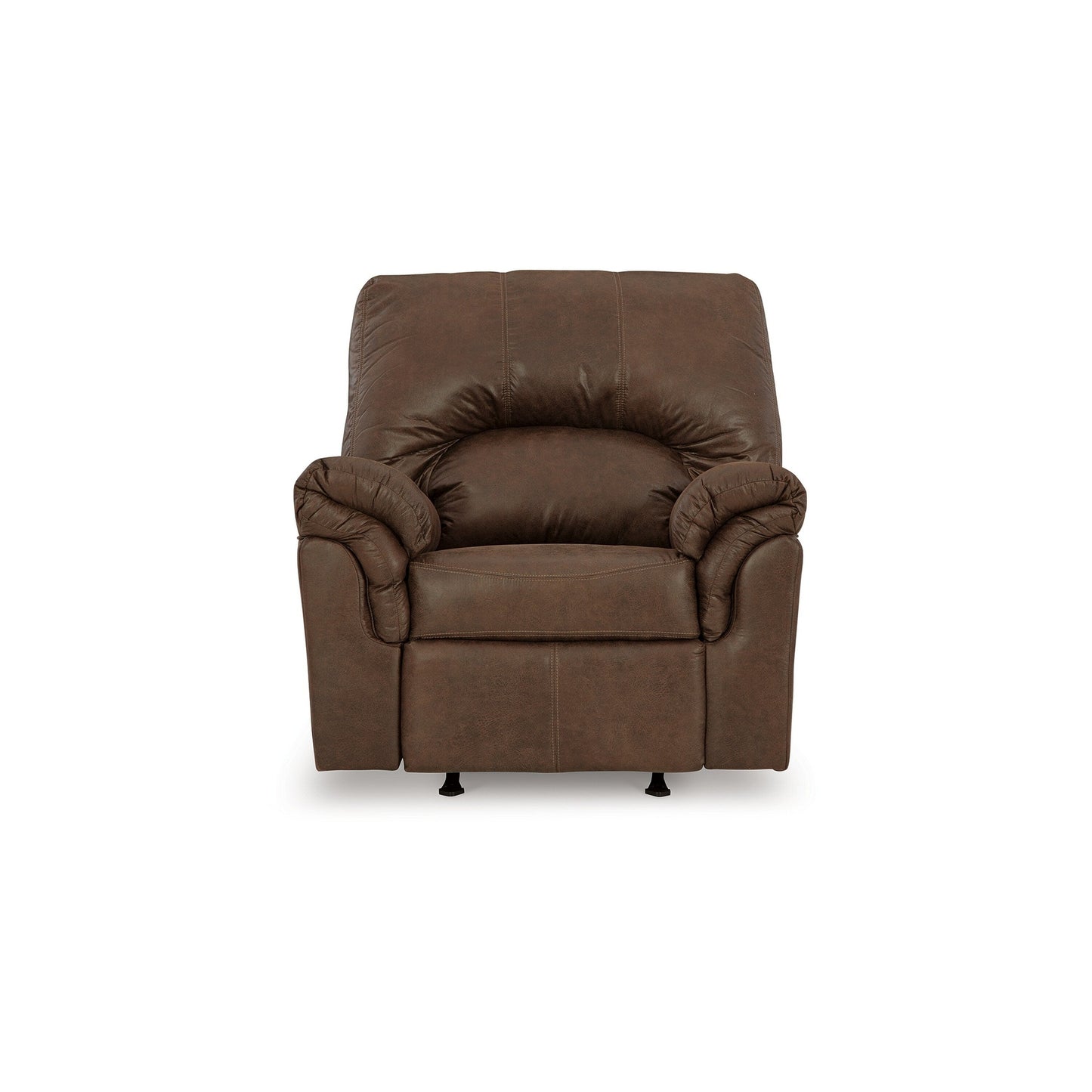 Limu Accent Manual Recliner Chair, Plush Classic Brown Faux Leather
