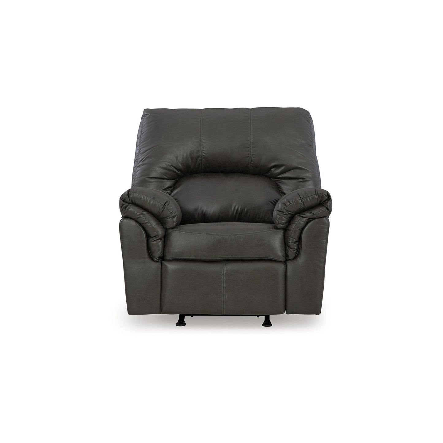 Limu Accent Manual Recliner Chair, Plush Classic Gray Faux Leather