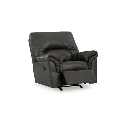 Limu Accent Manual Recliner Chair, Plush Classic Gray Faux Leather