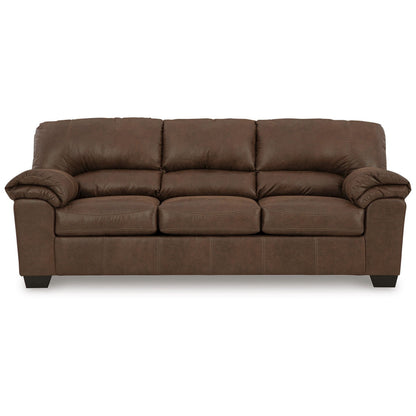 Limu Sofa Sleeper with Full Size Pull Out Mattress, Brown Faux Leather