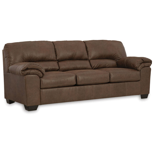 Limu Sofa Sleeper with Full Size Pull Out Mattress, Brown Faux Leather