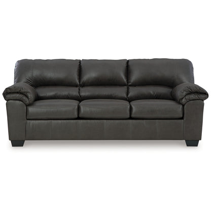 Limu Sofa, 90 Inch, Soft Pillow Top Armrests, Rich Gray Faux Leather