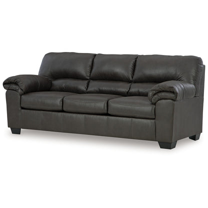 Limu Sofa, 90 Inch, Soft Pillow Top Armrests, Rich Gray Faux Leather