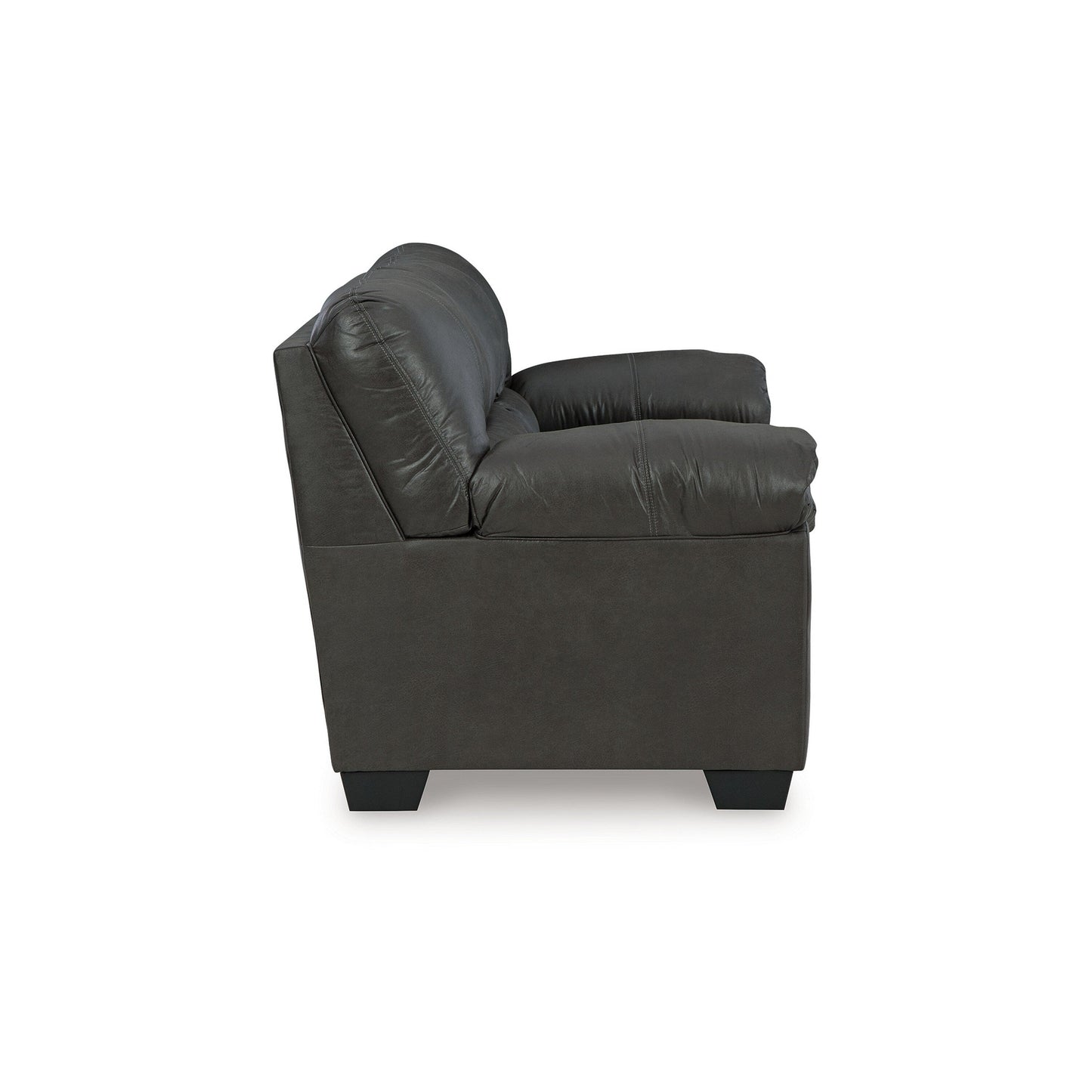 Limu Sofa, 90 Inch, Soft Pillow Top Armrests, Rich Gray Faux Leather