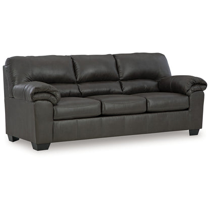 Limu Sofa, 90 Inch, Soft Pillow Top Armrests, Rich Gray Faux Leather