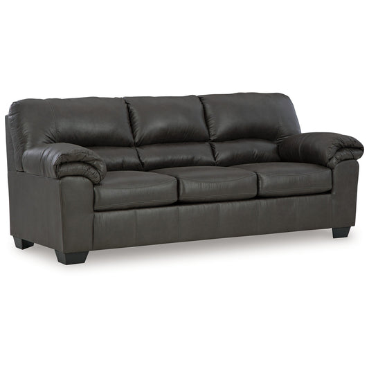 Limu Sofa, 90 Inch, Soft Pillow Top Armrests, Rich Gray Faux Leather