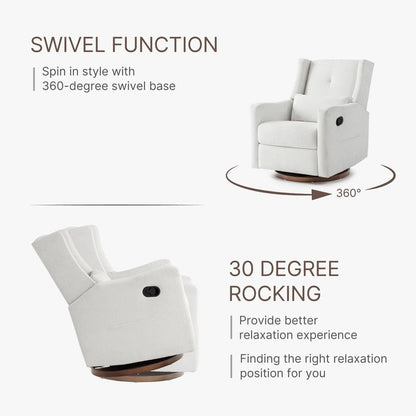 Lincoln Manual Swivel Glider Recliner with Lumbar Pillow