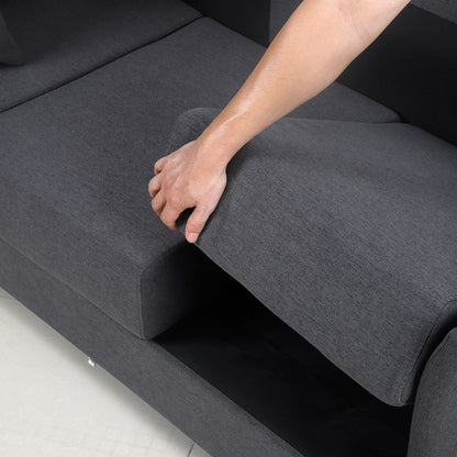 Linen 3-seater Detachable Sofa with Metal Frame