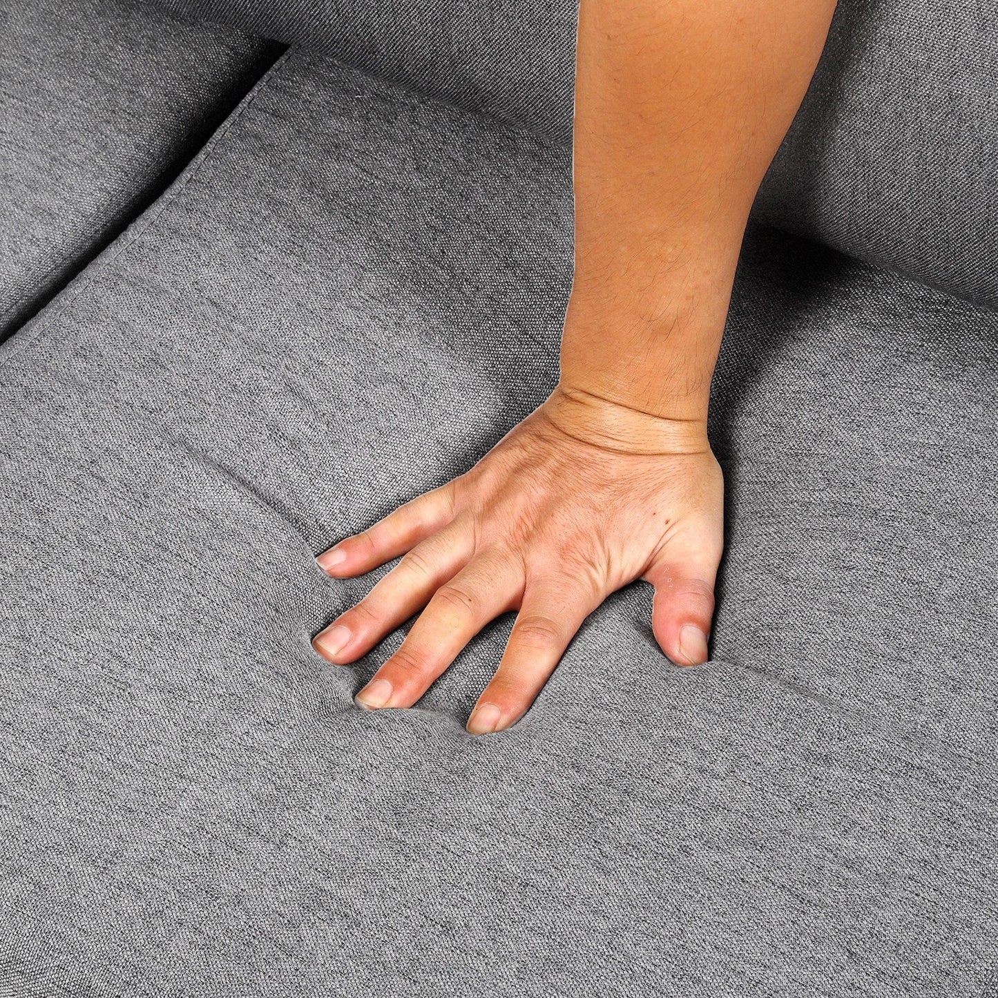 Linen 3-seater Detachable Sofa with Metal Frame