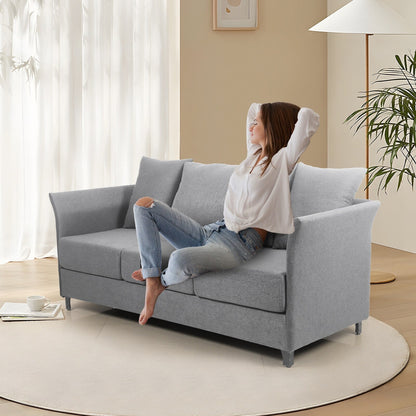 Linen 3-seater Detachable Sofa with Metal Frame