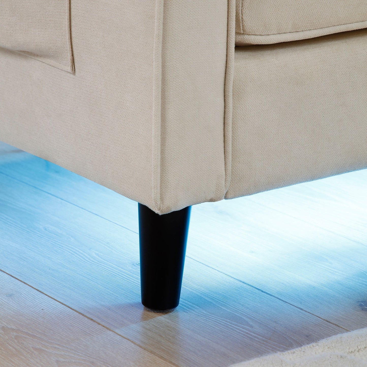 Linen 3-seater Sofa with LED Lights and USB Ports