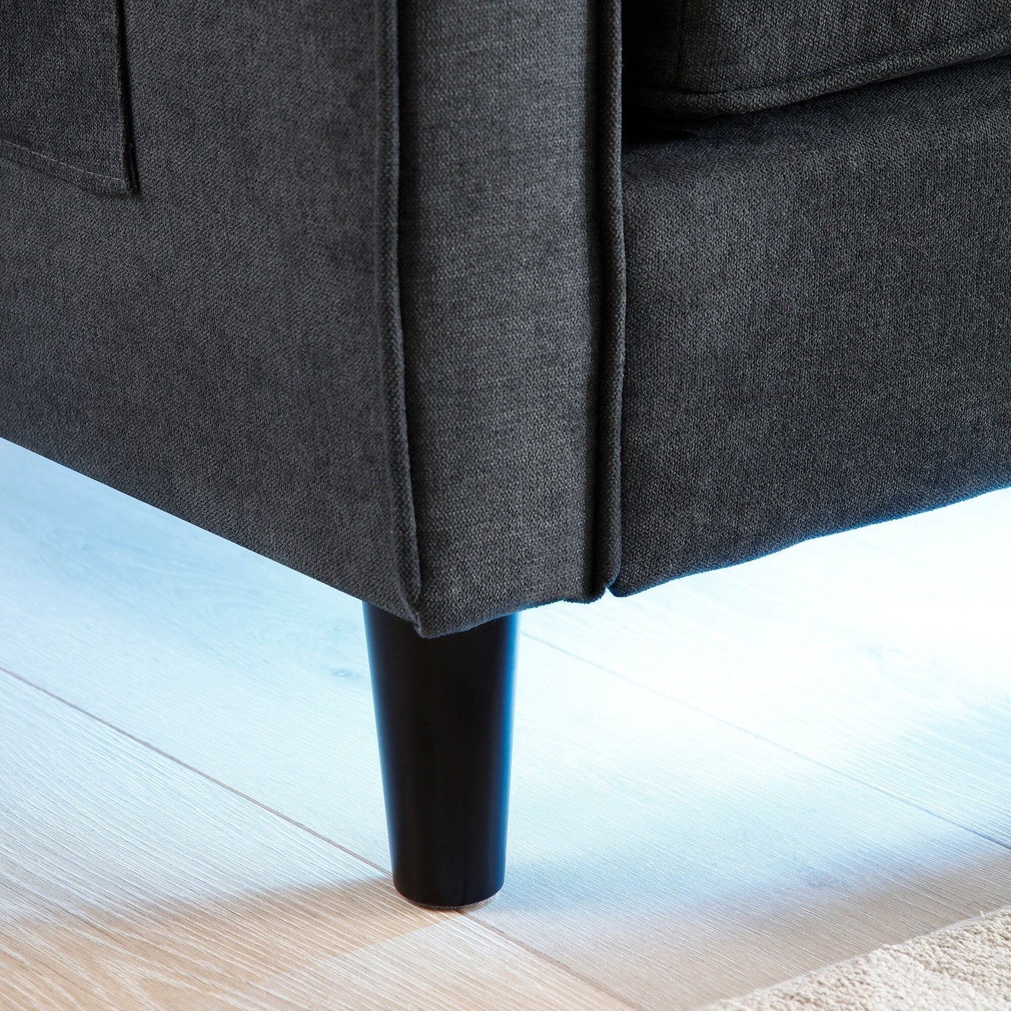 Linen 3-seater Sofa with LED Lights and USB Ports