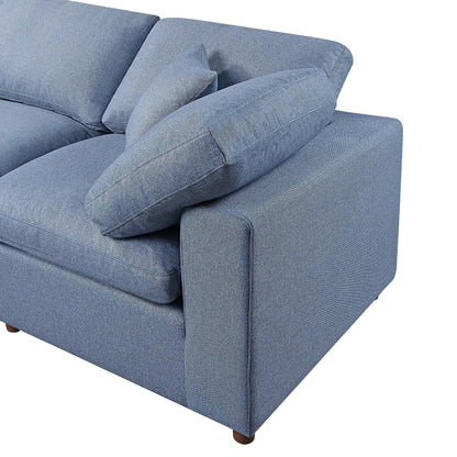 Linen 4-Seat Modular Sectional Sofa with Pillows