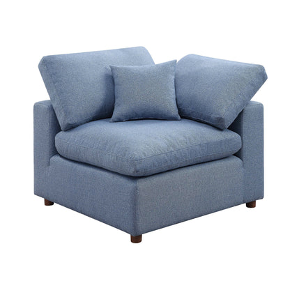 Linen 4-Seat Modular Sectional Sofa with Pillows