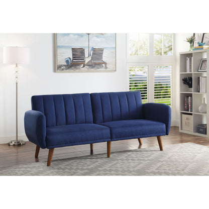 Linen Convertible Loveseat Sofa Bed with Wood Legs