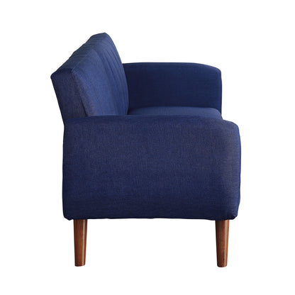 Linen Convertible Loveseat Sofa Bed with Wood Legs