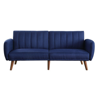 Linen Convertible Loveseat Sofa Bed with Wood Legs