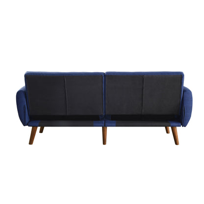 Linen Convertible Loveseat Sofa Bed with Wood Legs