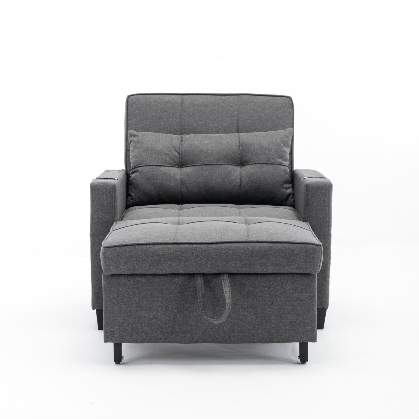 Linen Convertible Sofa Bed with USB Ports