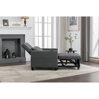 Linen Convertible Sofa Bed with USB Ports