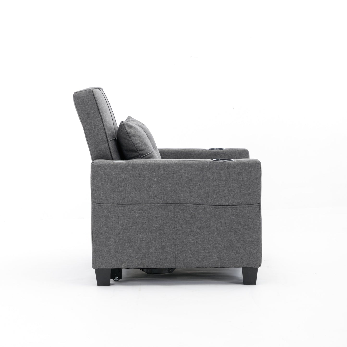 Linen Convertible Sofa Bed with USB Ports