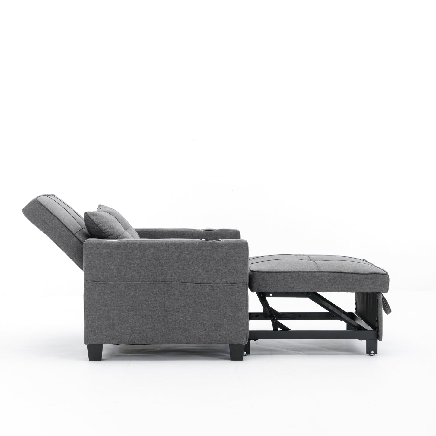 Linen Convertible Sofa Bed with USB Ports
