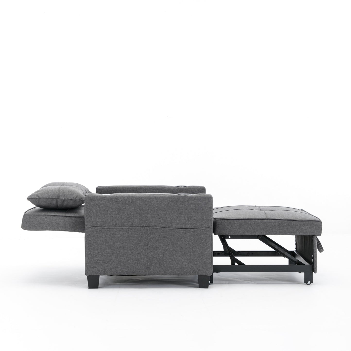 Linen Convertible Sofa Bed with USB Ports