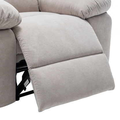 Living Room Single Reclining Sofa, Power Lift Velvet Recliner with Adjustable Massage and Heat & Side Pocket, Infinite Position