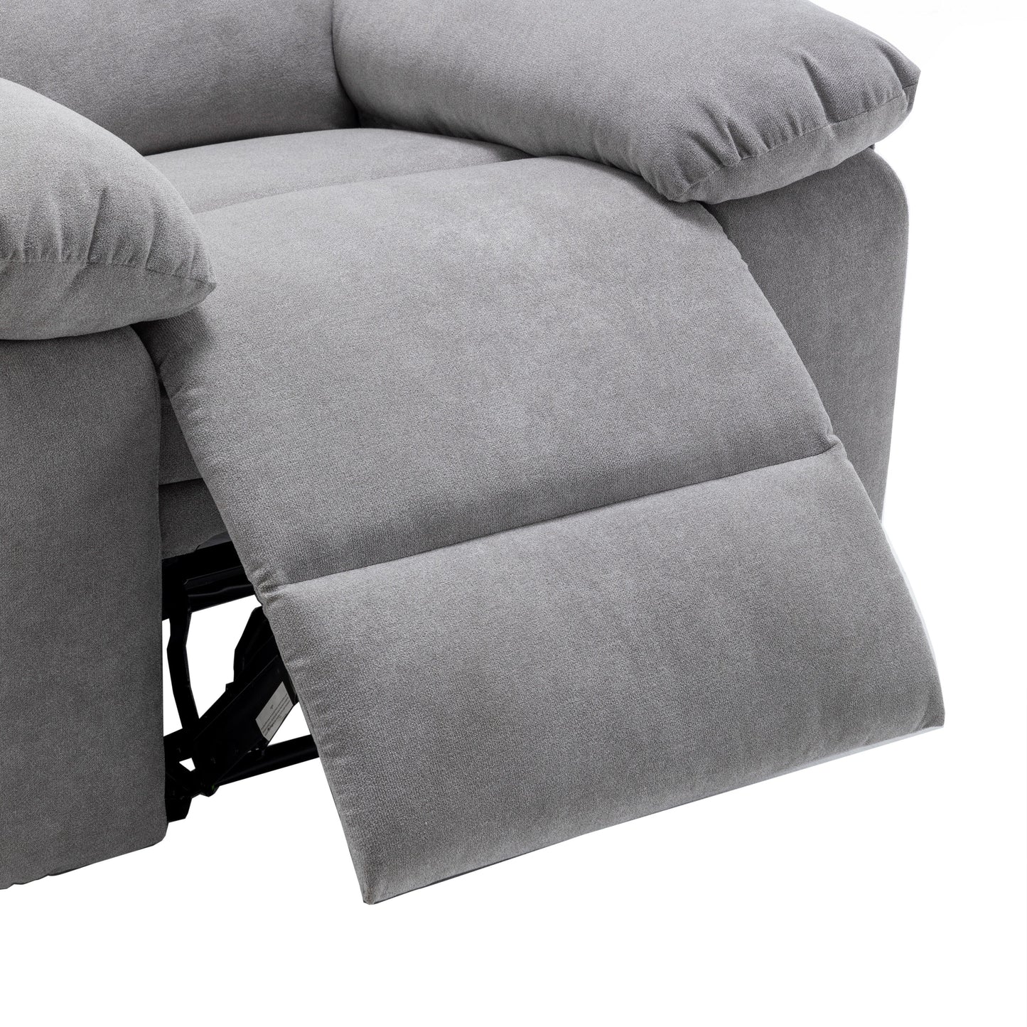 Living Room Single Reclining Sofa, Power Lift Velvet Recliner with Adjustable Massage and Heat & Side Pocket, Infinite Position