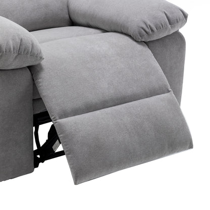 Living Room Single Reclining Sofa, Power Lift Velvet Recliner with Adjustable Massage and Heat & Side Pocket, Infinite Position