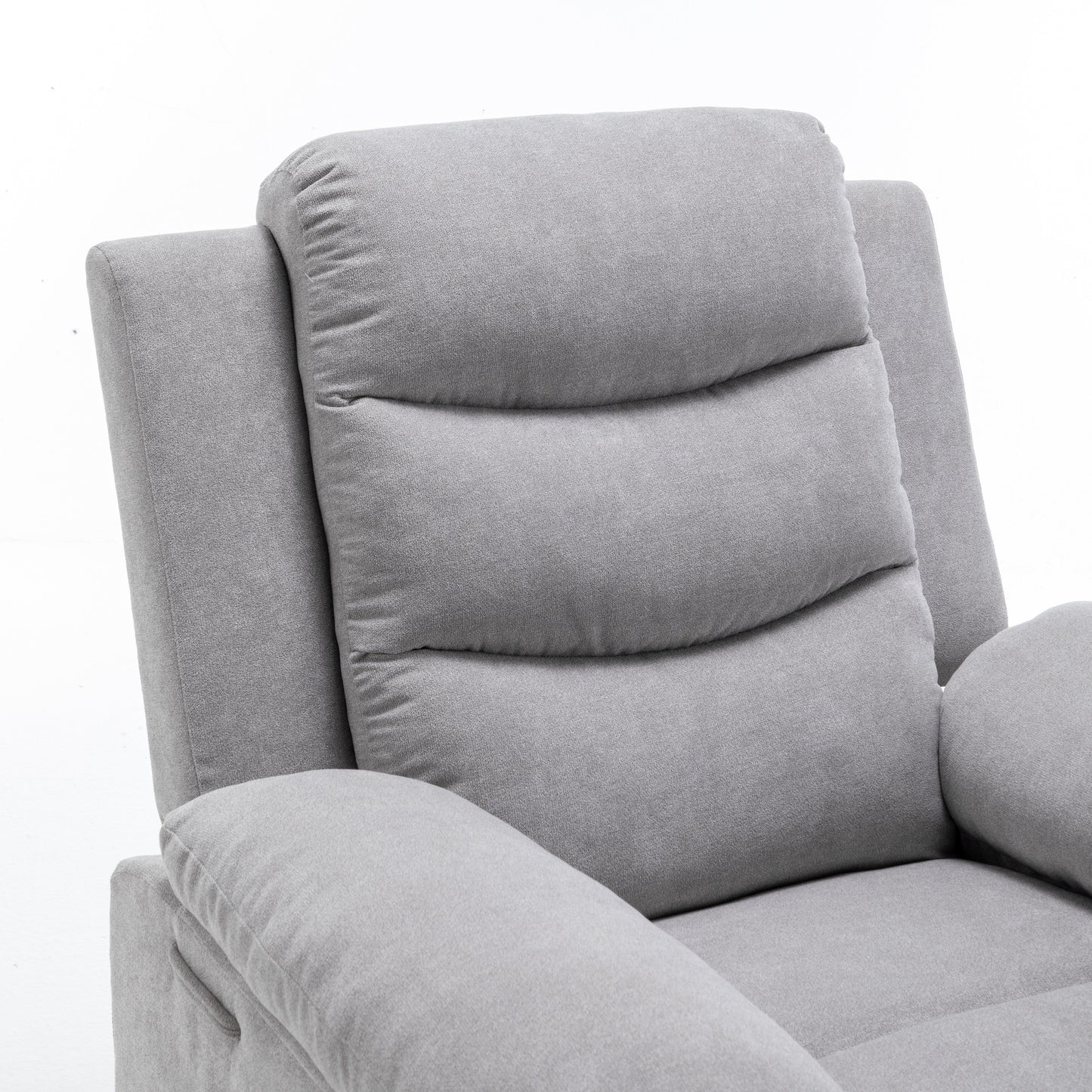 Living Room Single Reclining Sofa, Power Lift Velvet Recliner with Adjustable Massage and Heat & Side Pocket, Infinite Position