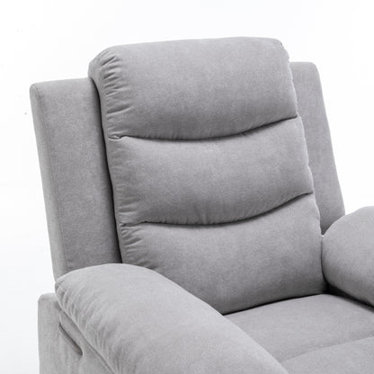 Living Room Single Reclining Sofa, Power Lift Velvet Recliner with Adjustable Massage and Heat & Side Pocket, Infinite Position