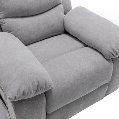 Living Room Single Reclining Sofa, Power Lift Velvet Recliner with Adjustable Massage and Heat & Side Pocket, Infinite Position